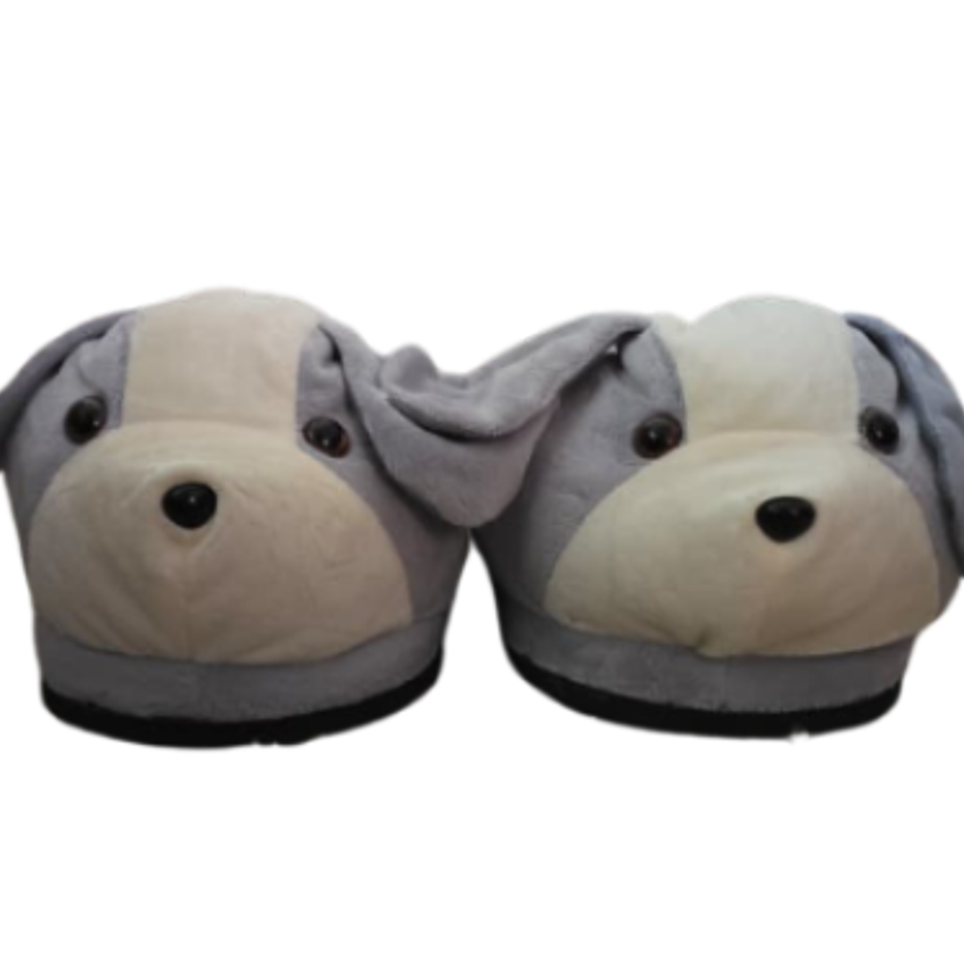 Pantuflas Perrito Gris – Talla estándar 36 a 43 ✨🐾 1