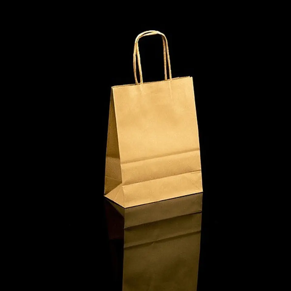 Pack 50 Bolsas De Papel Kraft Con Manillas.    22x32x10. Cm 4