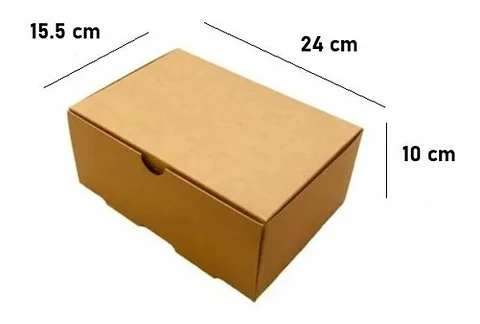 Pack 20u Caja Kraft Auto-armable Rectangular 15x10x24cm