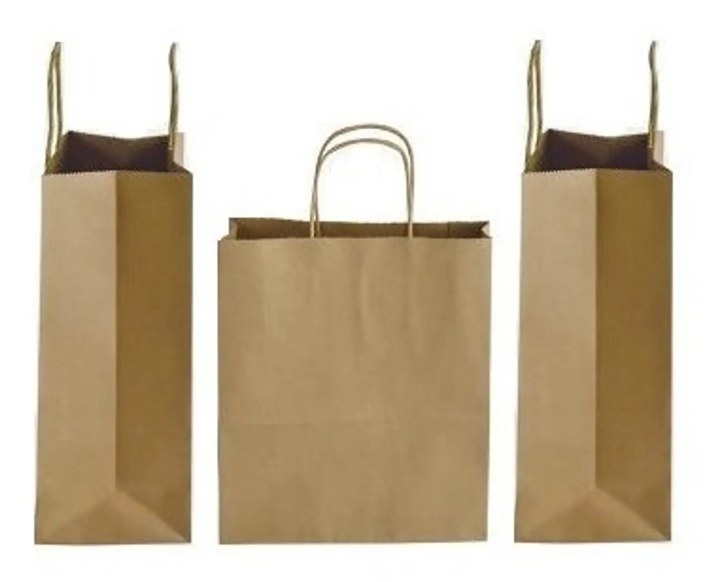 Pack 50 Bolsas De Papel Kraft Con Manillas. 22x30x10. Cm 2