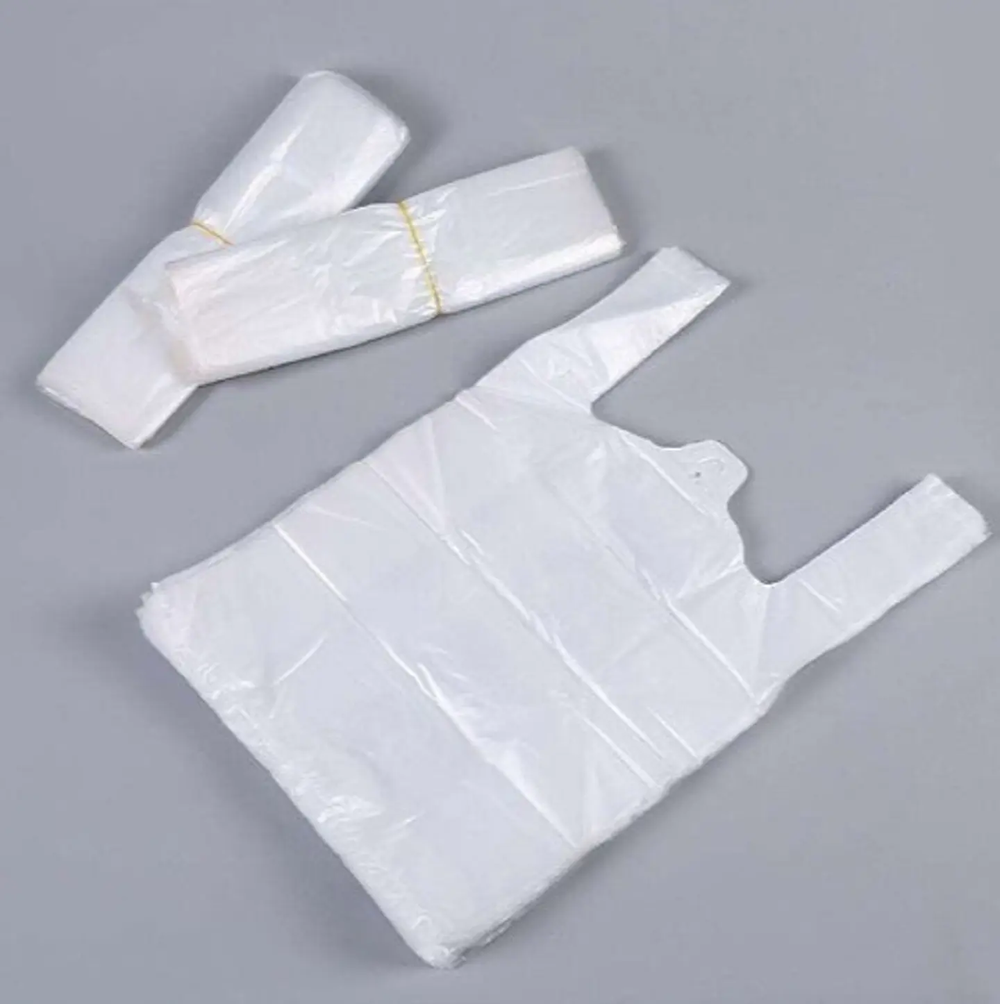 100 Bolsas Plásticas Tipo Camiseta - 40x50 - Todo Uso - Color Blanca 5