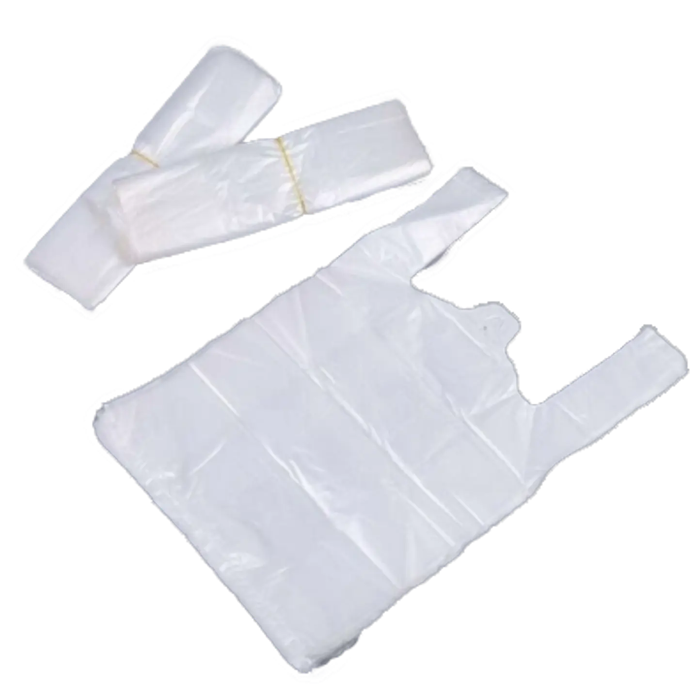 100 Bolsas Plásticas Tipo Camiseta - 35x40 - Todo Uso - Color Blanca 1