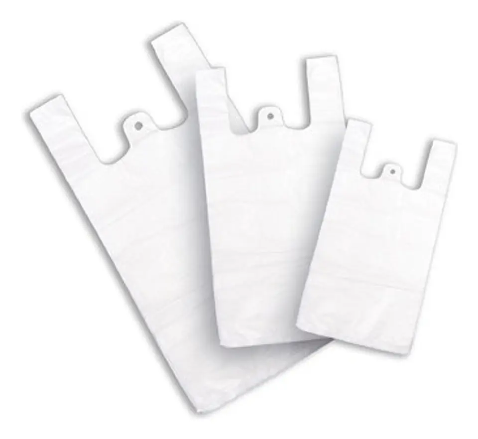 100 Bolsas Plásticas Tipo Camiseta - 35x40 - Todo Uso - Color Blanca 2