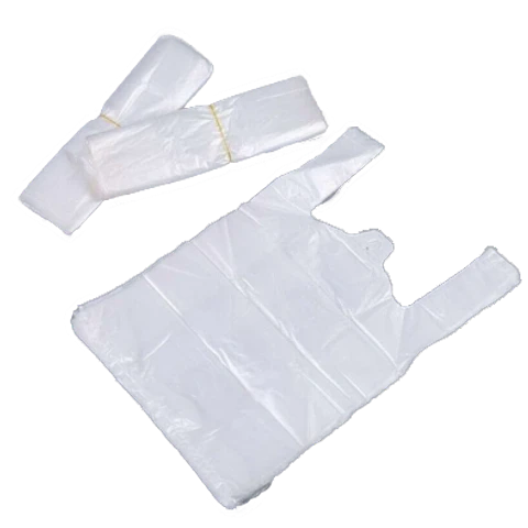 100 Bolsas Plásticas Tipo Camiseta - 32x35 - Todo Uso - Color Blanca