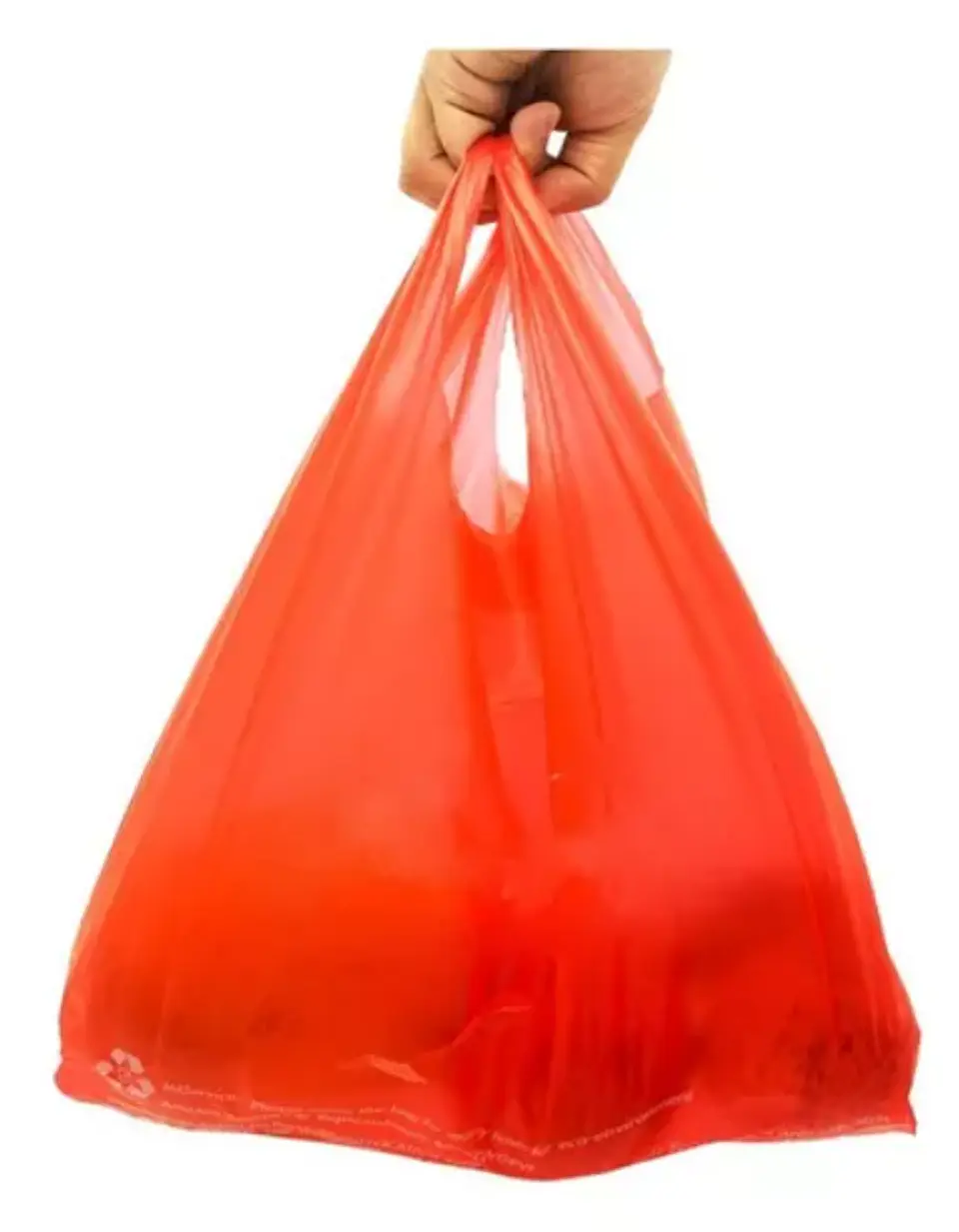 100 Bolsas Plásticas Tipo Camiseta - 35x40 - Todo Uso - Color Naranjo 2