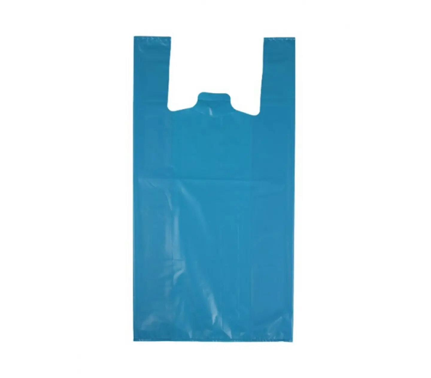 100 Bolsas Plásticas Tipo Camiseta - 40x50 - Todo Uso - Color Azul 2