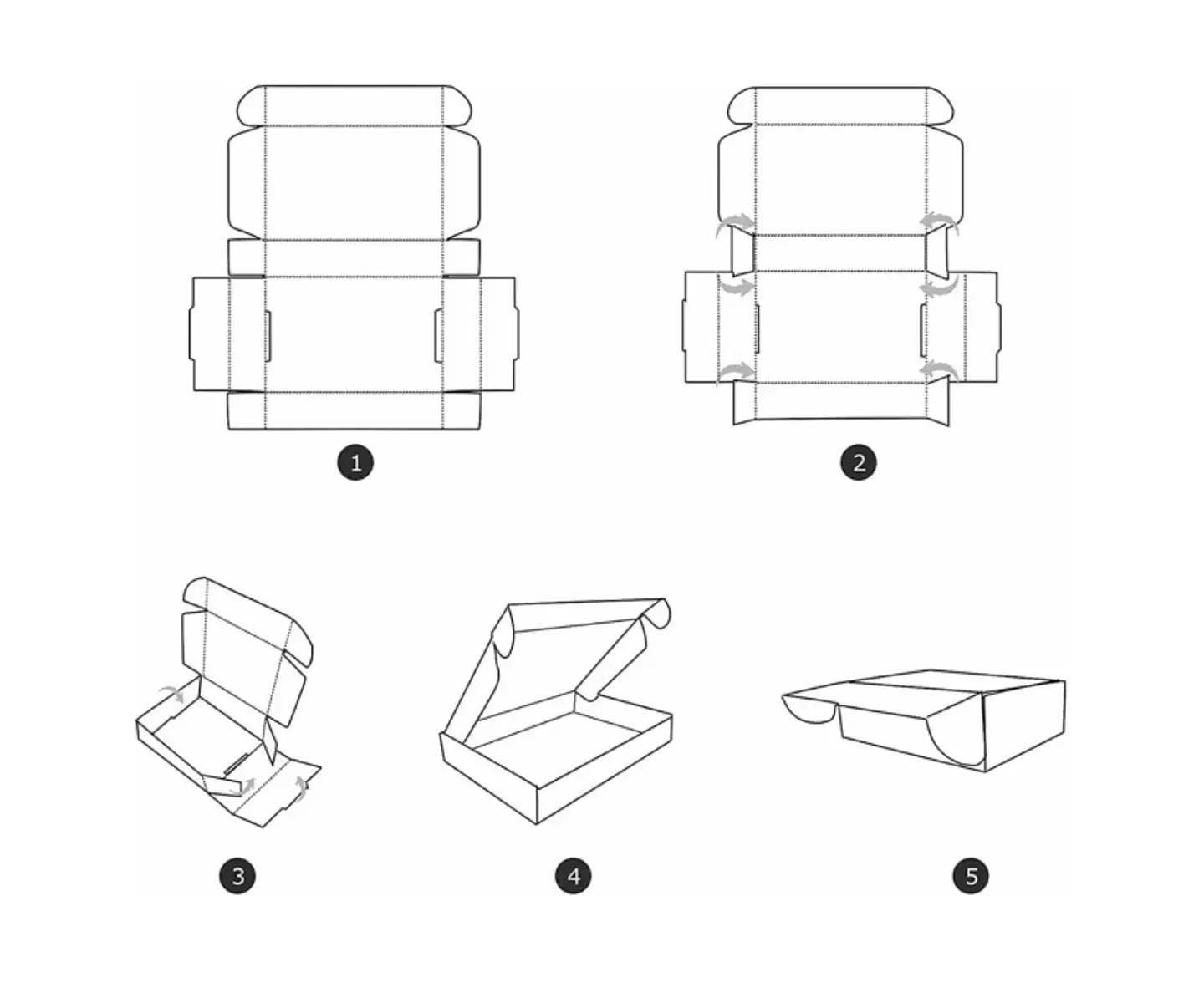 Pack 20u Caja Kraft Auto-armable Rectangular 16x27x7cm 3
