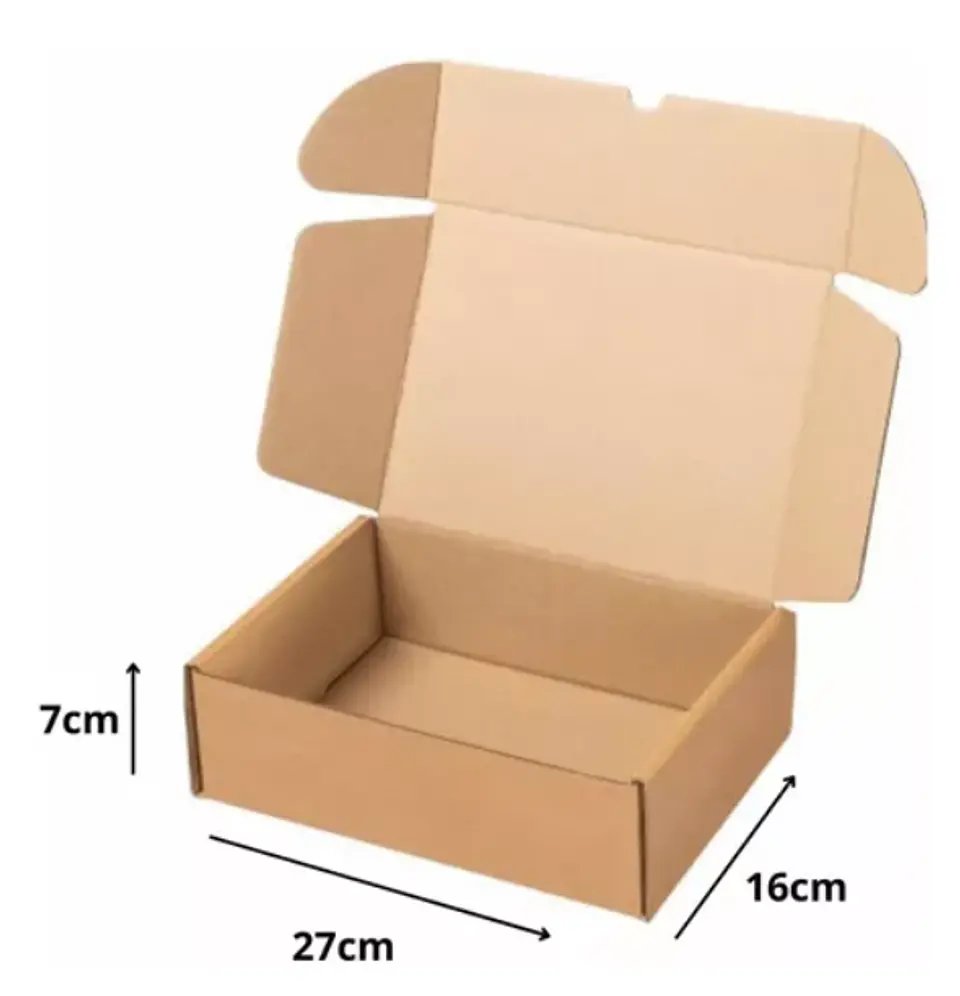 Pack 20u Caja Kraft Auto-armable Rectangular 16x27x7cm 4