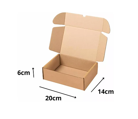 Pack 20u Caja Kraft Auto-armable Rectangular 20x14x6cm