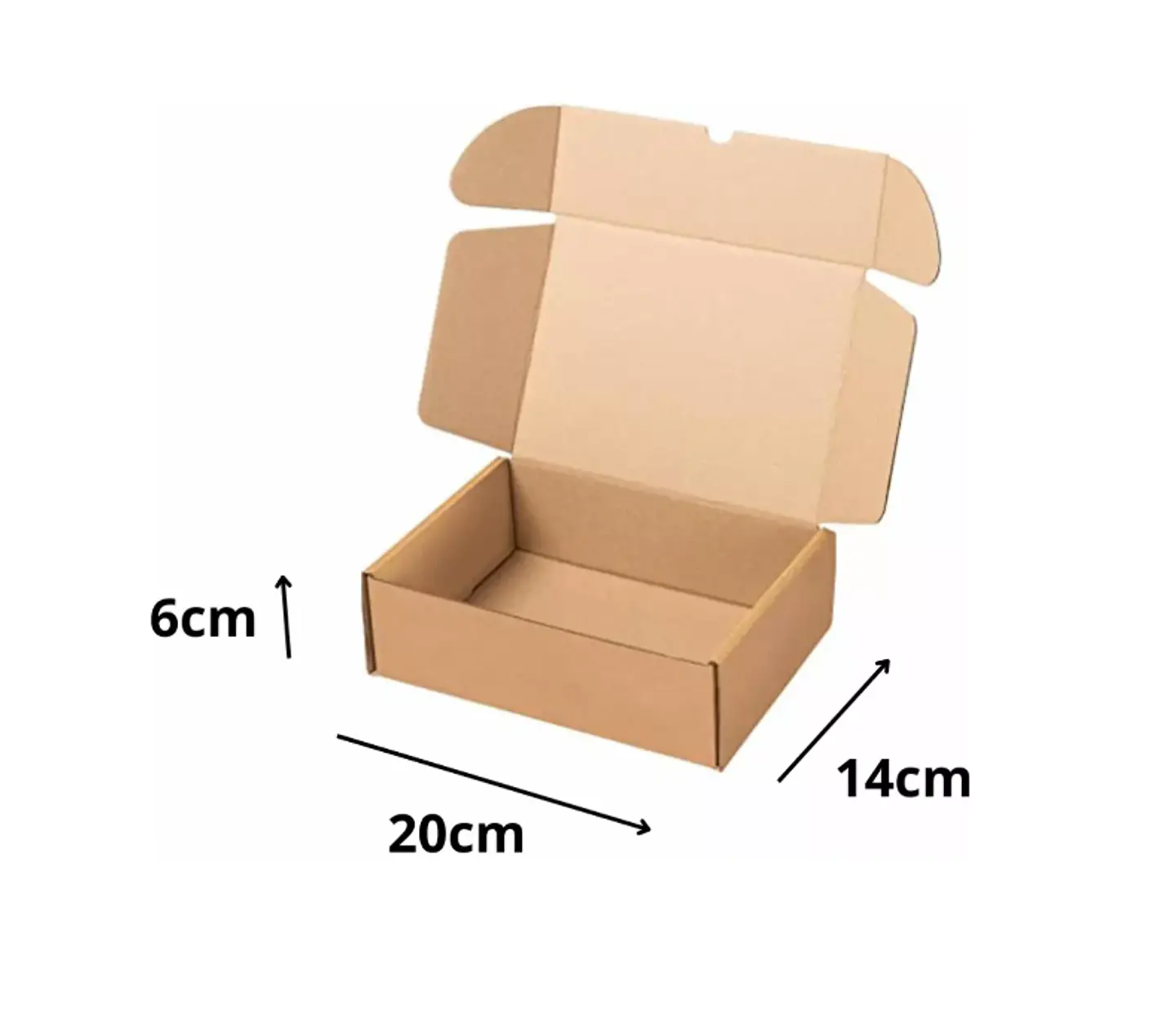 Pack 20u Caja Kraft Auto-armable Rectangular 20x14x6cm 1