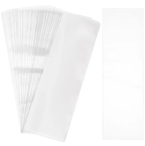 100 Bolsas Plástica Celofán Transparente 11x36cm