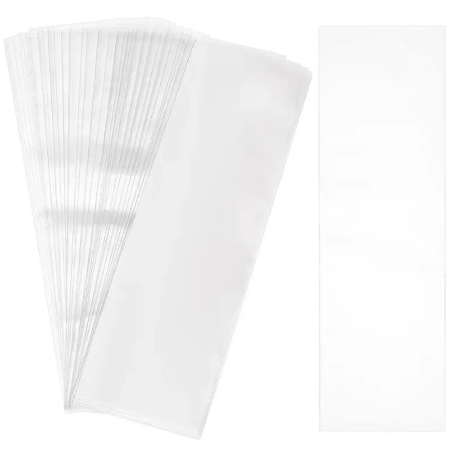 100 Bolsas Plástica Celofán Transparente 11x36cm 1