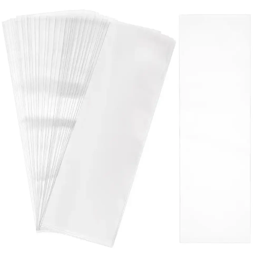 100 Bolsas Plástica Celofán Transparente 11x36cm 1