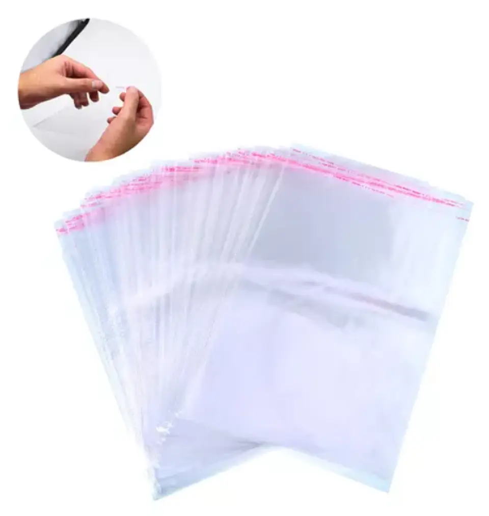 100 Bolsas Plásticas de Celofán con Sello - Transparente 25x35+3 cm 2