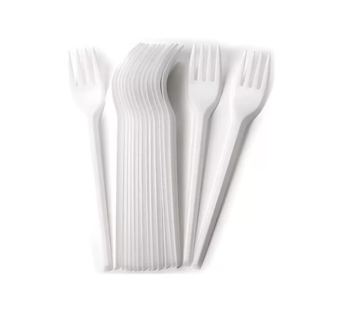 Tenedor Plástico Blanco - 100 Unidades