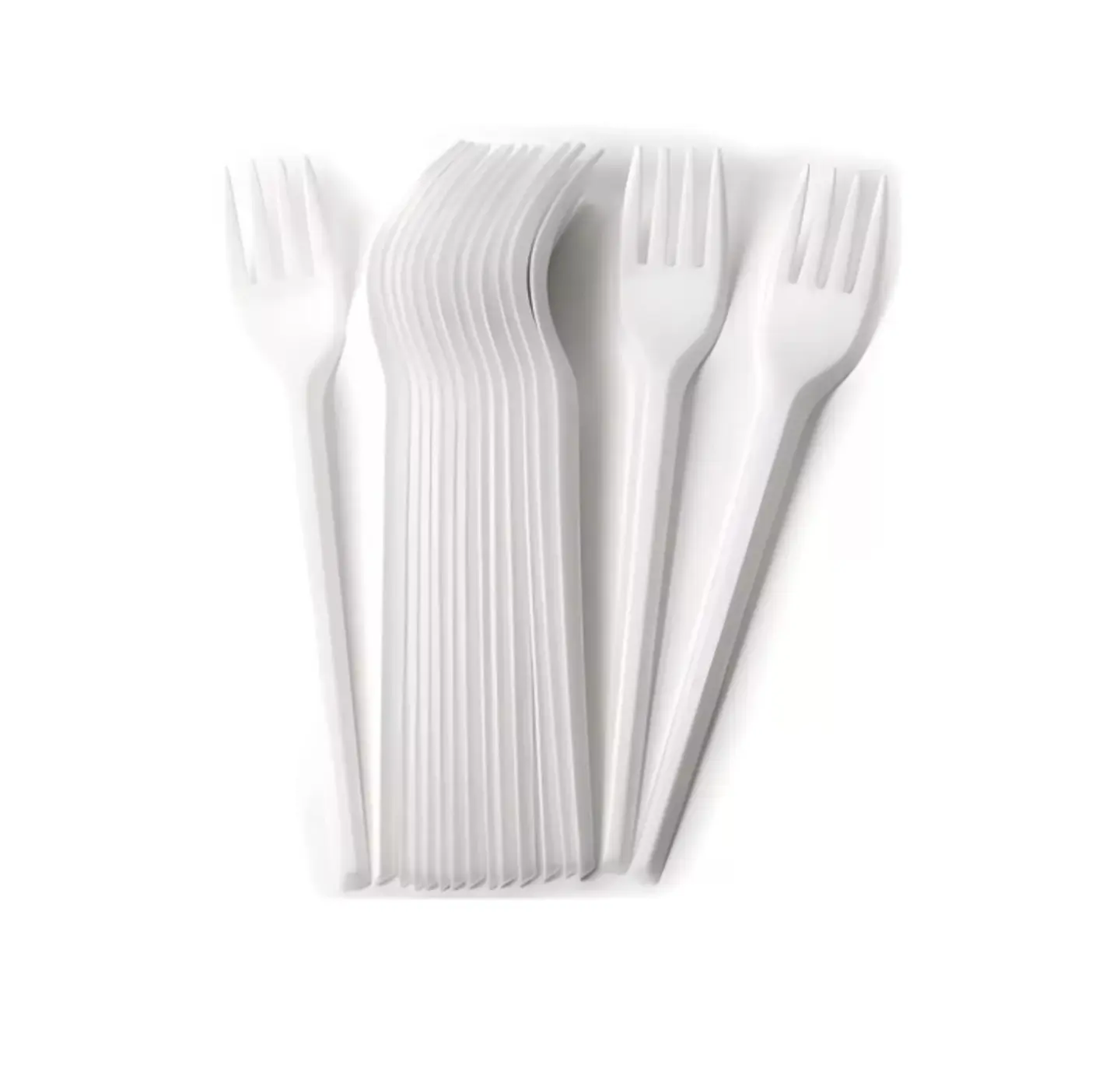 Tenedor Plástico Blanco - 100 Unidades 1