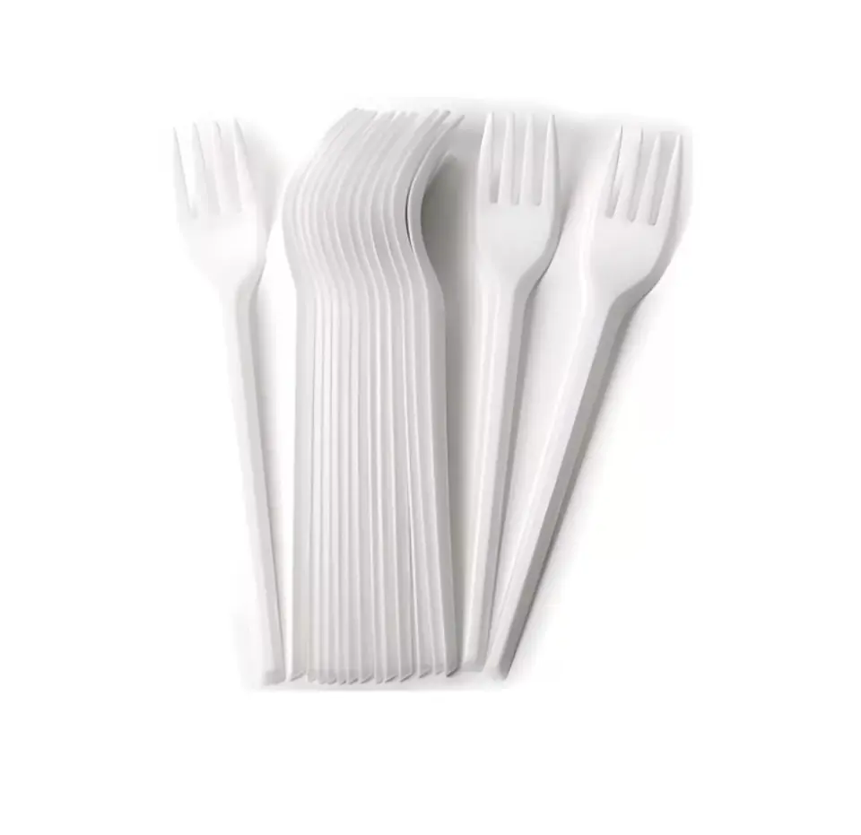 Tenedor Plástico Blanco - 100 Unidades 1