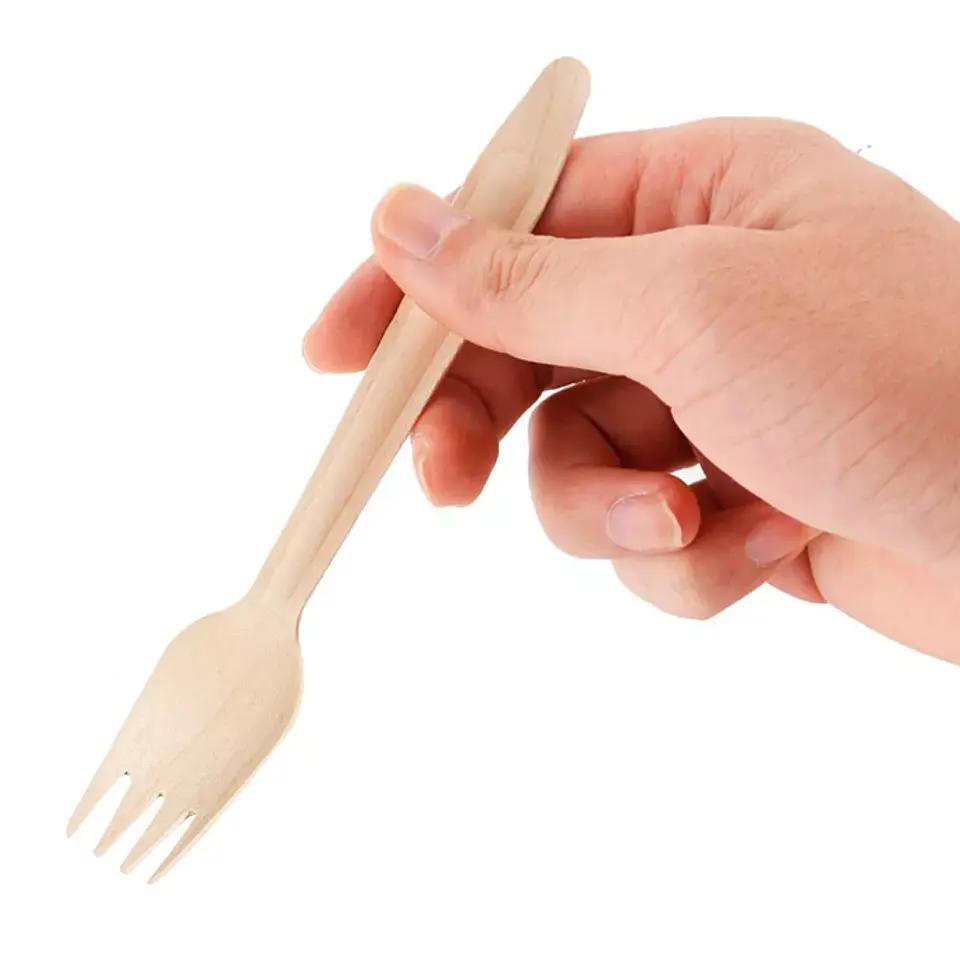 Tenedor de Madera 16 cm - Té/Café/Helado - Paquete de 100 Unidades 2