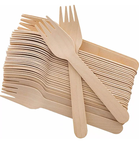 Tenedor de Madera 16 cm - Té/Café/Helado - Paquete de 100 Unidades