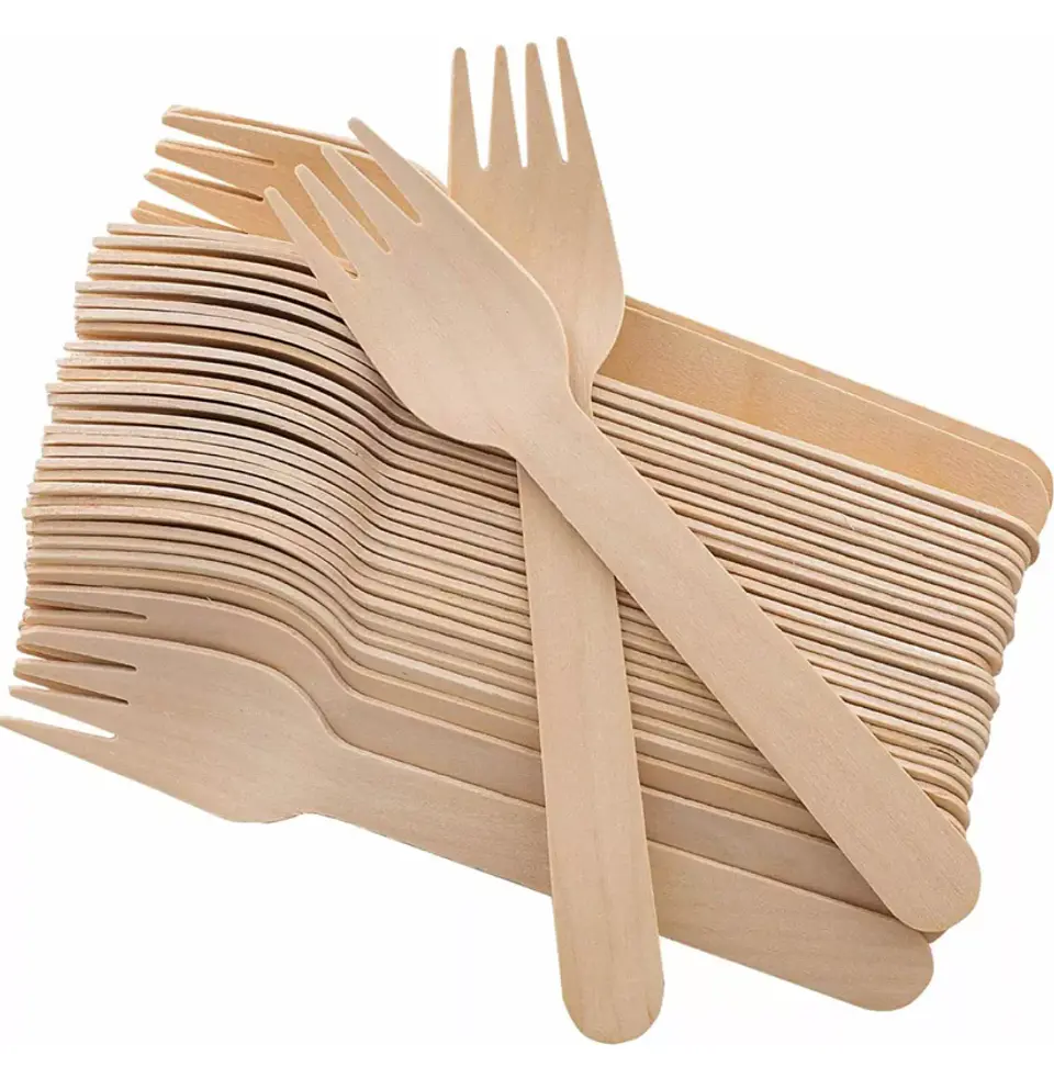 Tenedor de Madera 16 cm - Té/Café/Helado - Paquete de 100 Unidades 1