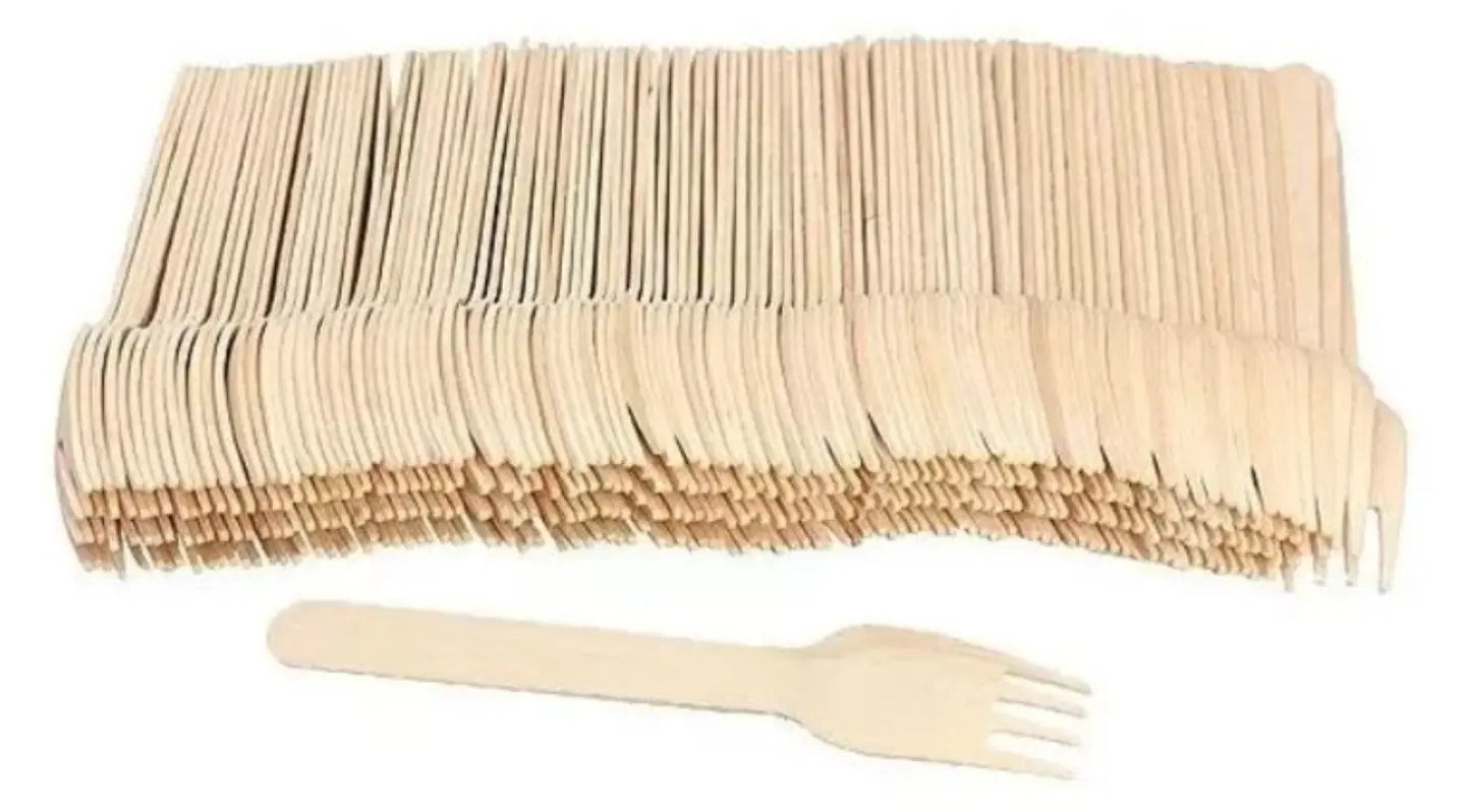 Tenedor de Madera 16 cm - Té/Café/Helado - Paquete de 100 Unidades 4