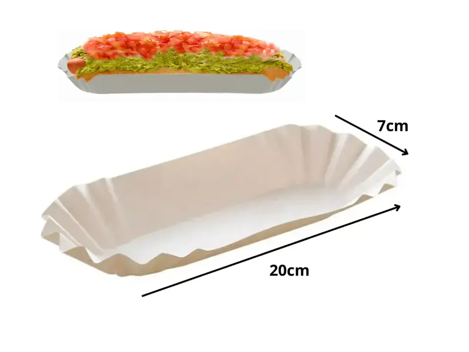 Canoa de Cartón para Completo / Hot Dog - Paquete de 100 Unidades 1