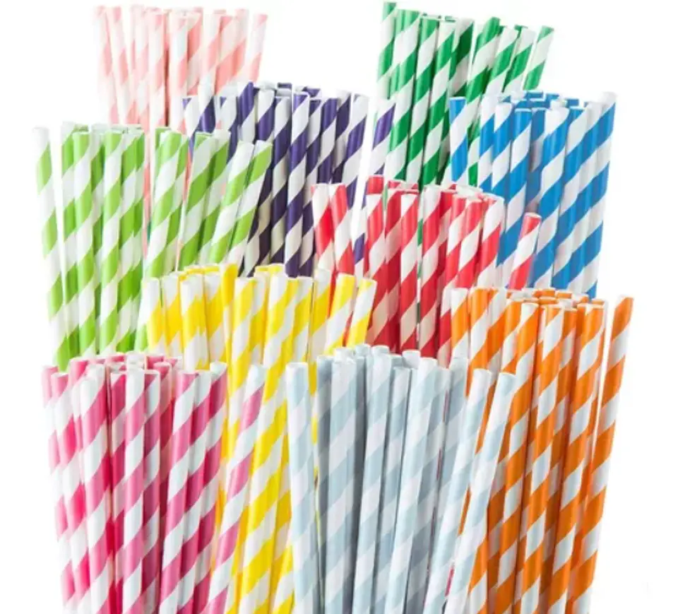 Bombilla de Papel Ecológica en Colores - 21 cm - Paquete de 100 Unidades 1