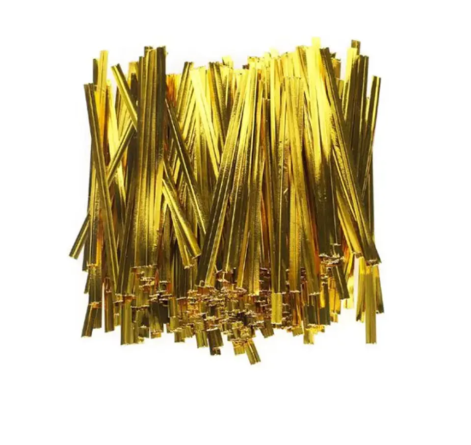 Amarra Metálica 8 cm - Color Dorado - Paquete de 100 Unidades 1