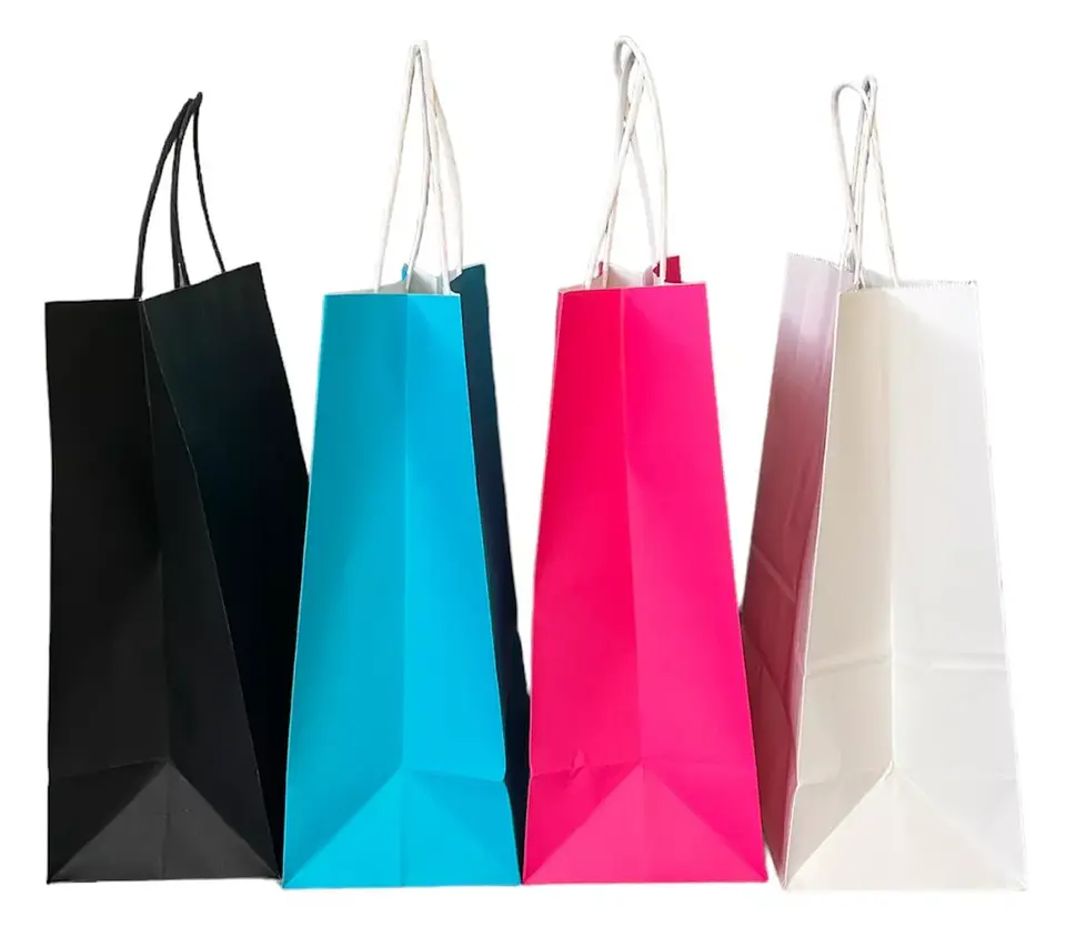 Bolsa Kraft Negra 15x20x8 cm - Paquete de 12 Unidades 5