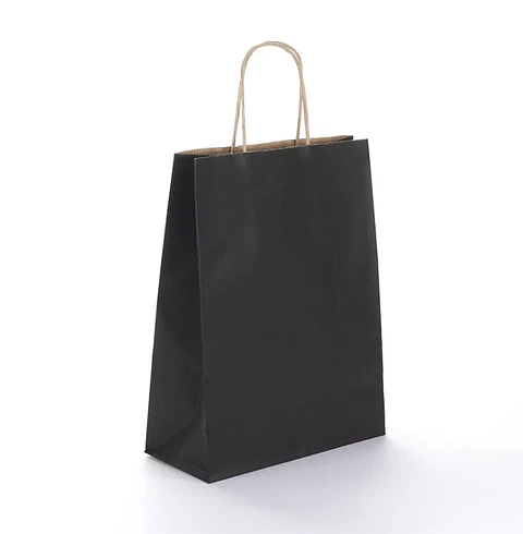 Bolsa Kraft Negra 15x20x8 cm - Paquete de 12 Unidades
