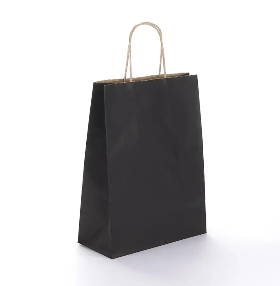 Bolsa Kraft Negra 15x20x8 cm - Paquete de 12 Unidades 1