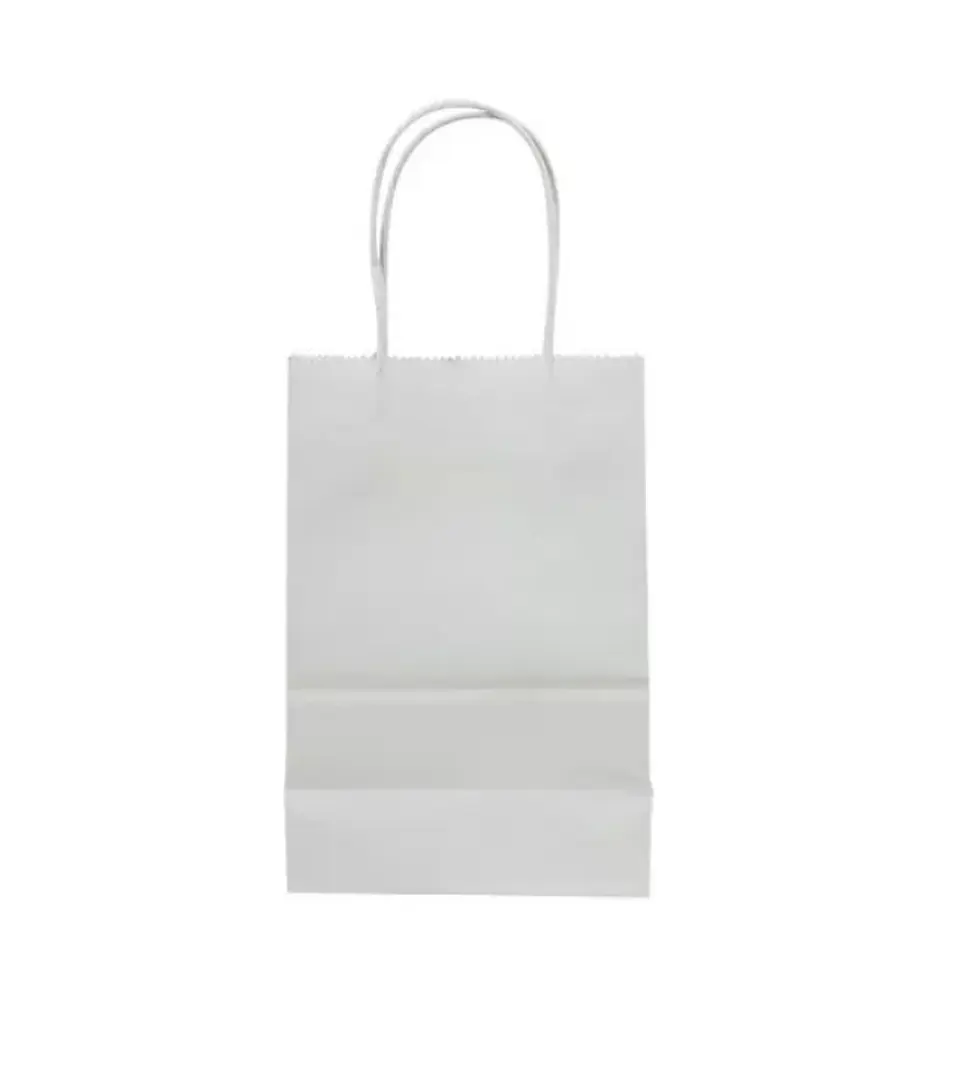 Bolsa Kraft Blanca 15x20x8 cm - Paquete de 12 Unidades 4