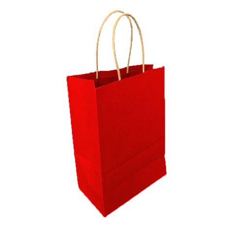Bolsa Kraft Roja 15x20x8 cm - Paquete de 12 Unidades