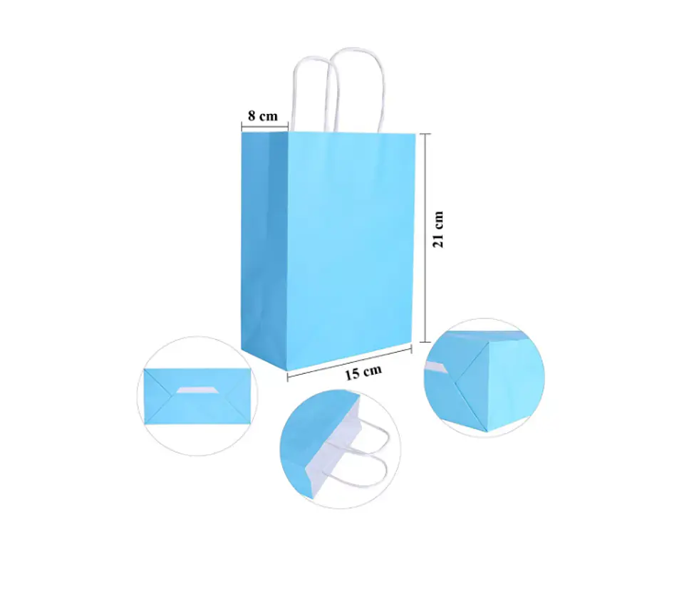 Bolsa Kraft Amarilla 15x20x8 cm - Paquete de 12 Unidades 6