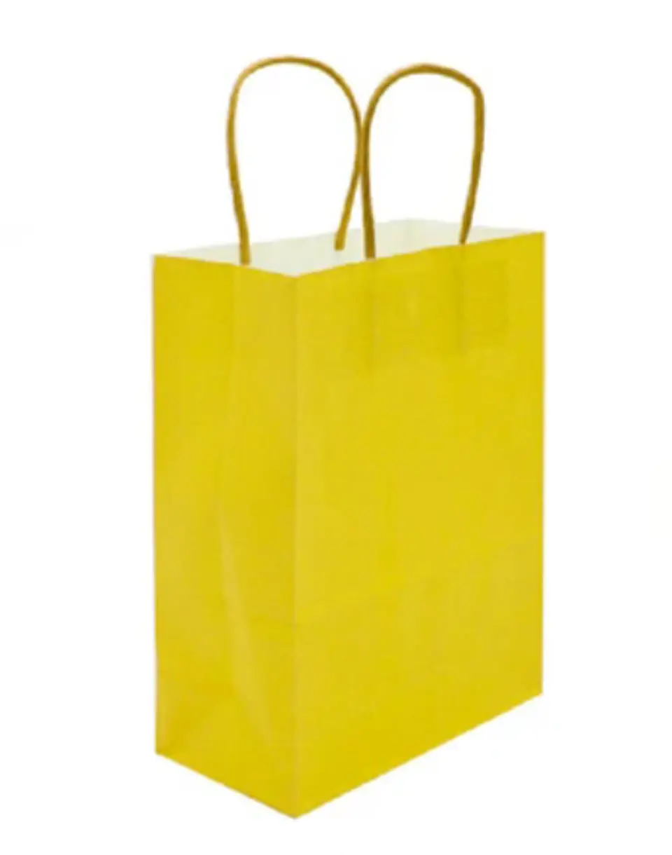 Bolsa Kraft Amarilla 15x20x8 cm - Paquete de 12 Unidades 4