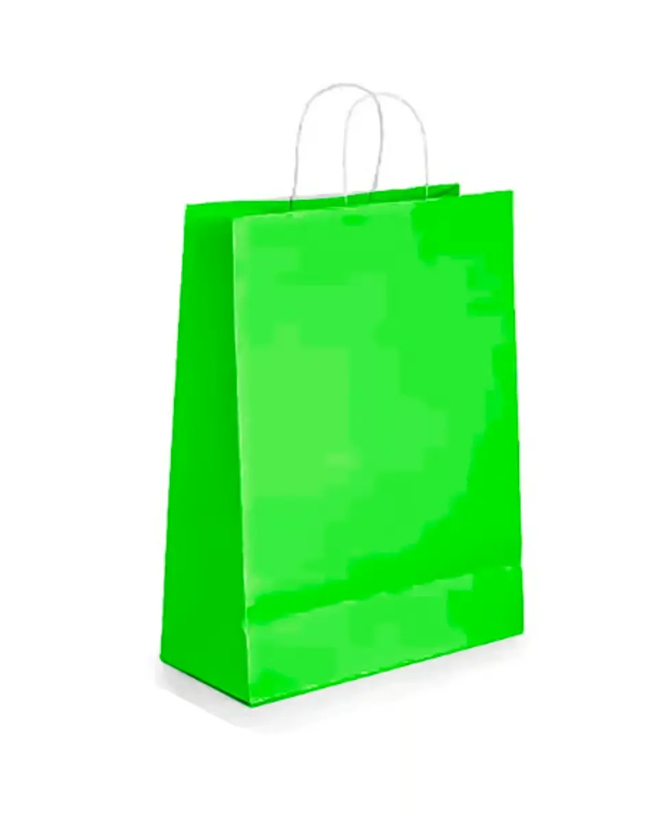 Bolsa Kraft Verde 15x20x8 cm - Paquete de 12 Unidades 4