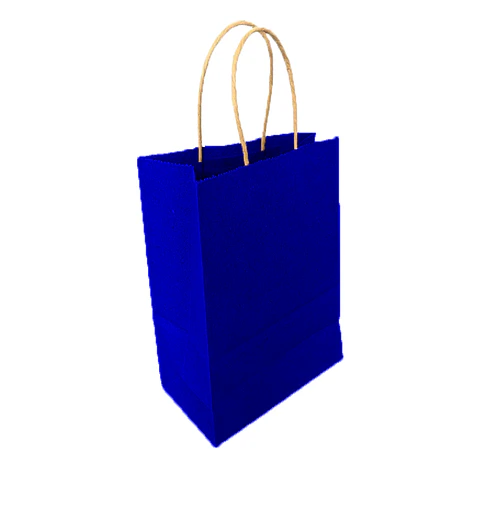 Bolsa Kraft Azul 15x20x8 cm - Paquete de 12 Unidades