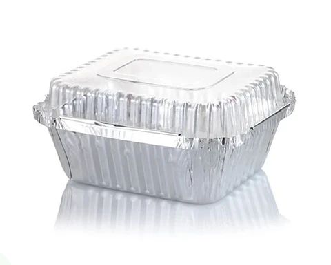 Bandeja de Aluminio con Tapa C-10 - Tapa Plástica Domo - 20 Unidades