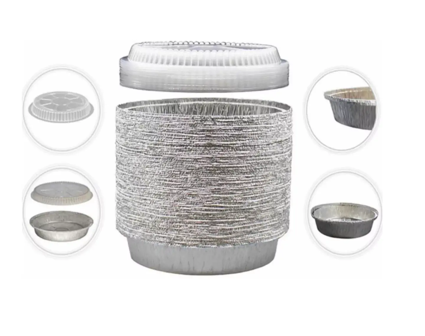 Bandeja Redonda de Aluminio con Tapa Domo R-8L - Paquete de 12 Unidades 2