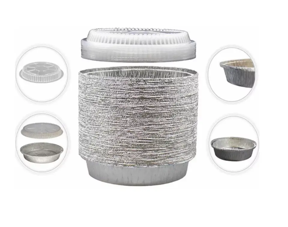 Bandeja Redonda de Aluminio con Tapa Domo R-8L - Paquete de 12 Unidades 2