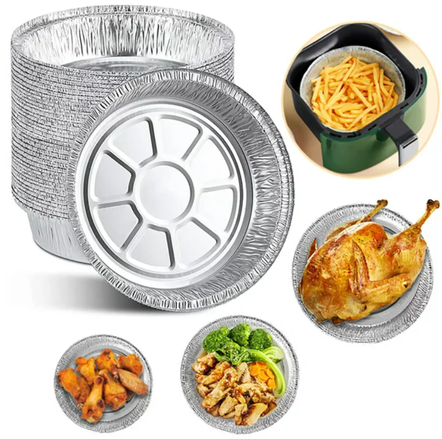 Bandeja Redonda de Aluminio con Tapa  15x4 - 20 Unidades - 034 2