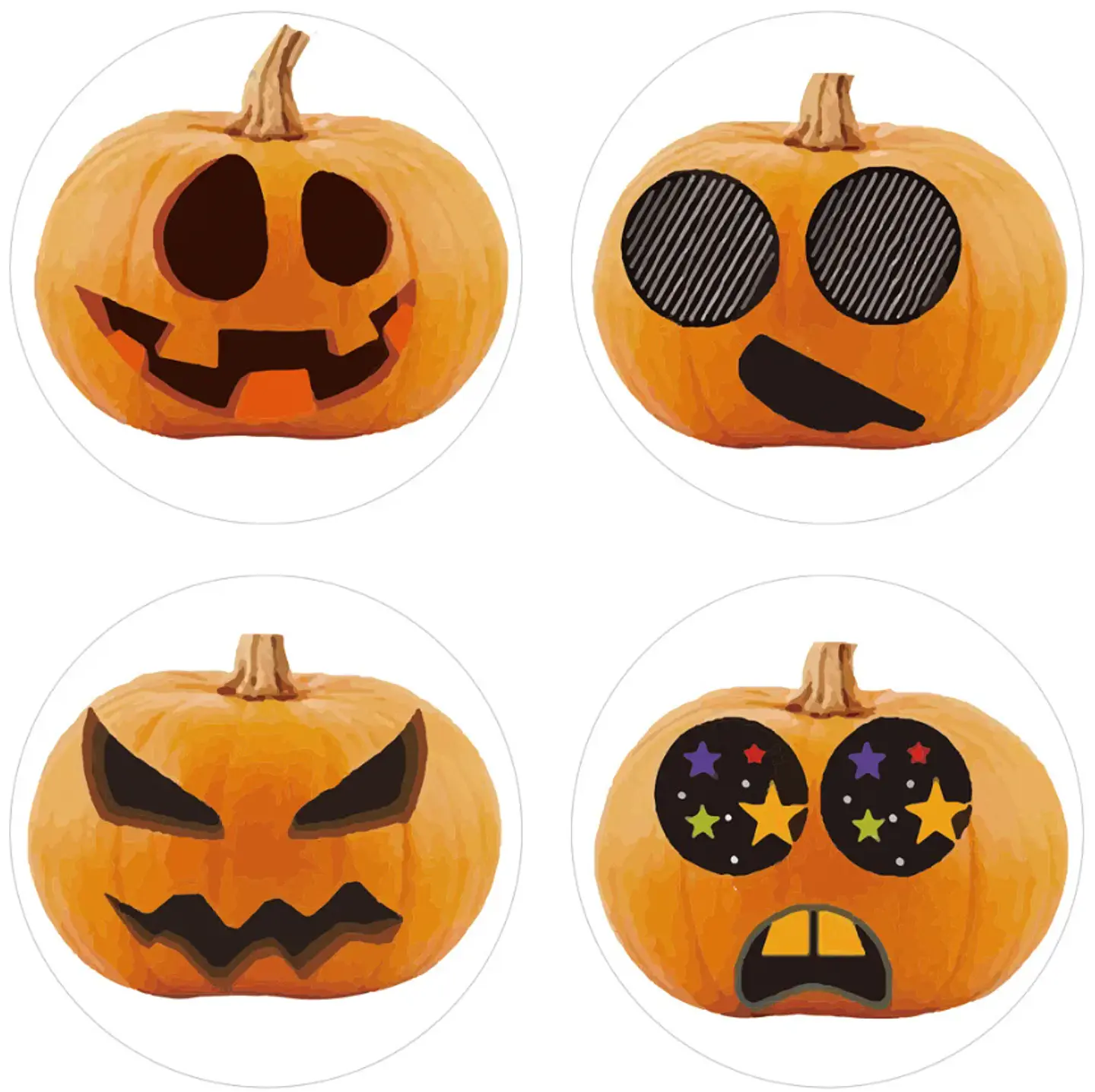 50 Stickers - Halloween 02 calabazas 1