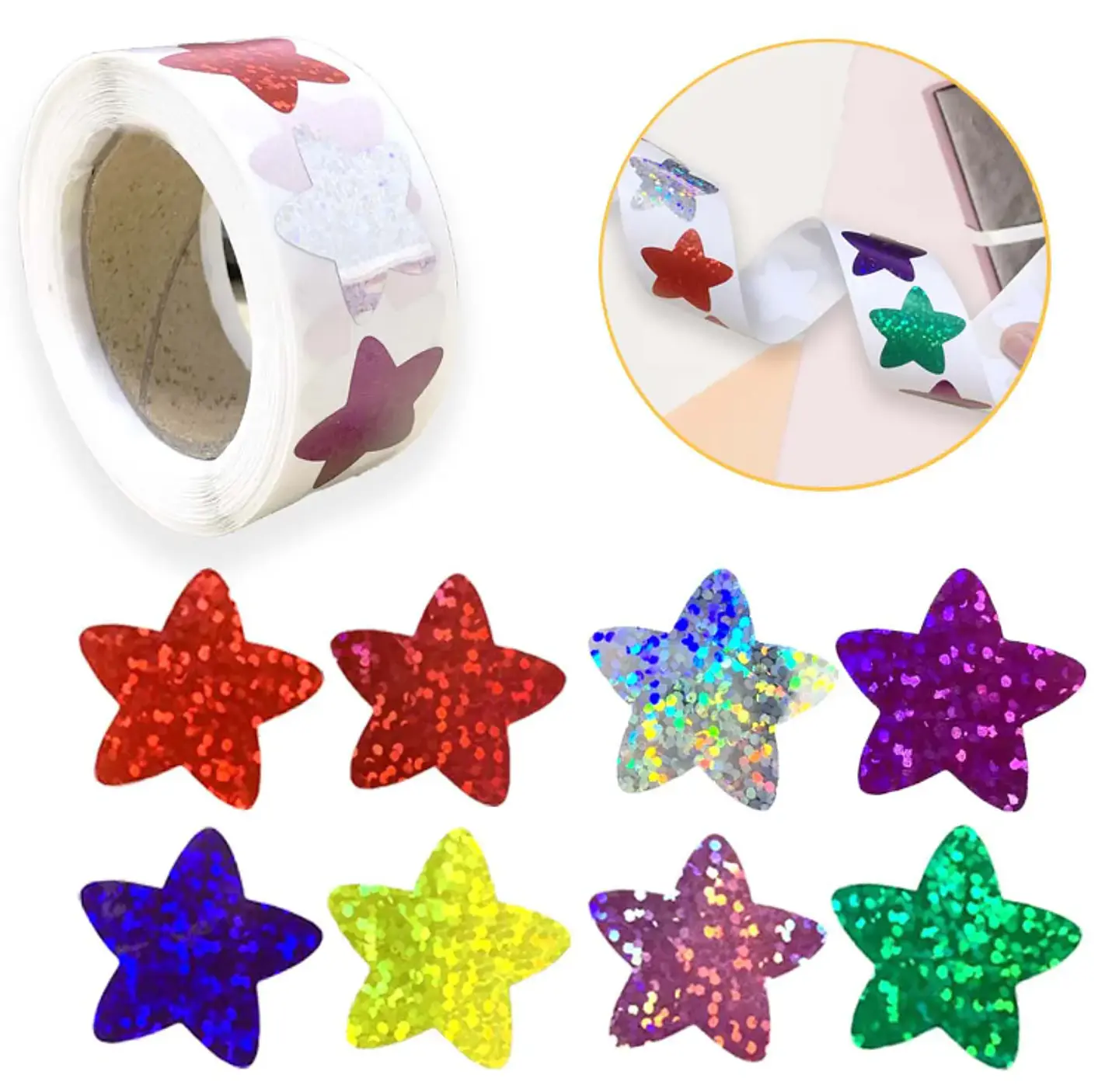 50 Stickers - Estrellas 02 Colores 2