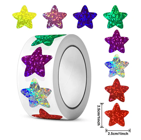 50 Stickers - Estrellas 02 Colores