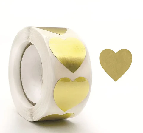 50 Stickers - Corazon 02 Dorado