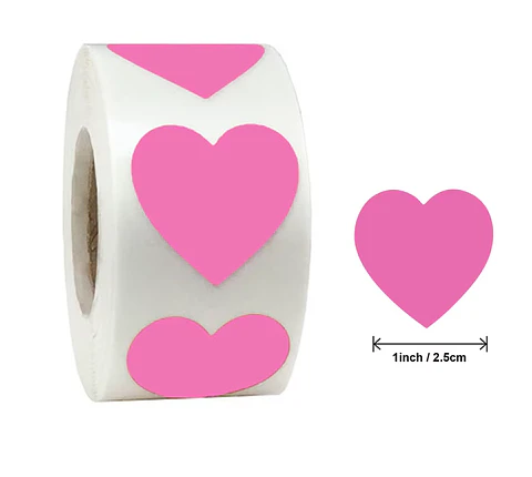50 Stickers - Corazon 04 Rosada