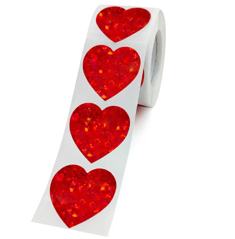 50 Stickers - Corazon 08 Rojo Brillante 4