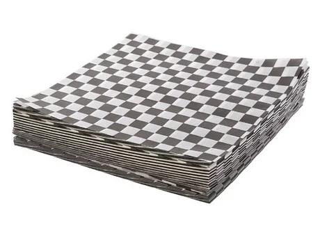 Papel Antigrasa  - Blanco/Negro - 30x30 cm  100 unidades