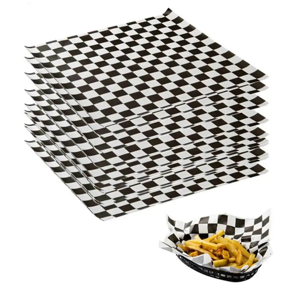 Papel Antigrasa  - Blanco/Negro - 30x30 cm  100 unidades 2