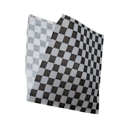 Sobre Papel Antigrasa  - Blanco/Negro - 18x18 cm  100 unidades
